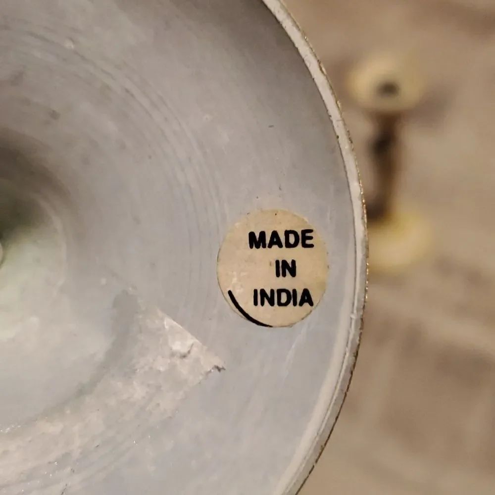 Vintage Heavy Metal Patina Candle Holders - Picture 3 of 6
